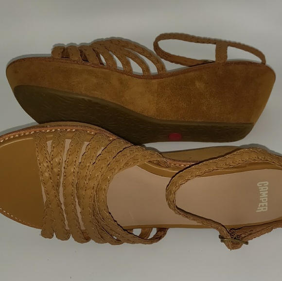 Camper Damas Tan Leather Platform Sandals - Picture 8 of 8